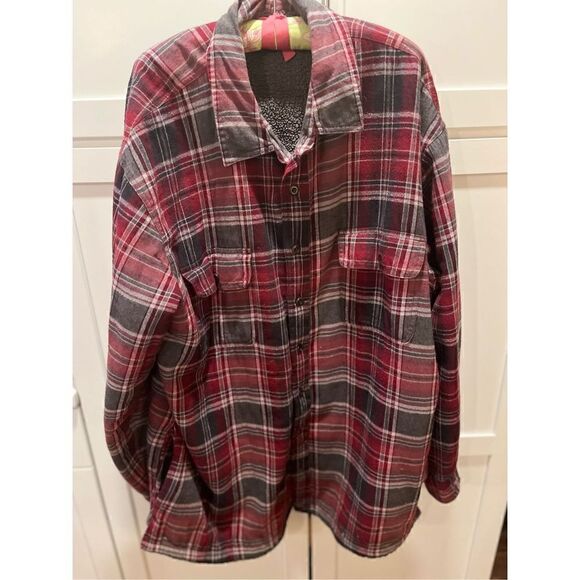 St John’s Bay Men’s Button Down Flannel Plaid Shacket Sz 2XL Outdoors Jacket Shi - Picture 1 of 10